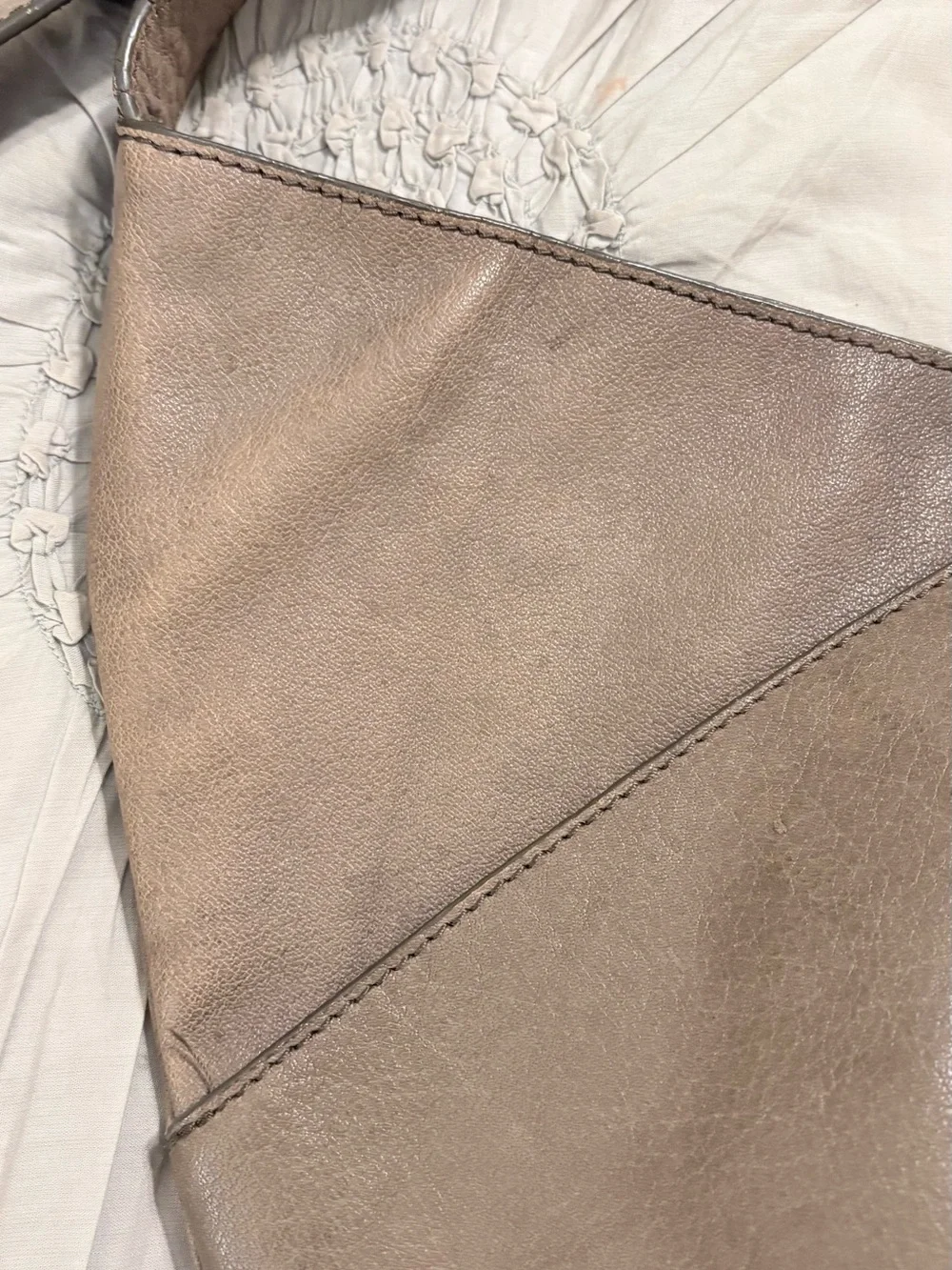Lucky Brand Olive Brown Leather Hobo Slouchy Shoulder Bag